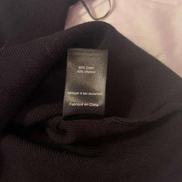 ASTR The Label Black Long Sleeve One Shoulder Ribbed Crop  Top - Picture 6 of 7